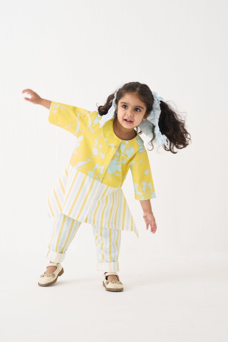 Peter Pan Collar Panelled Shirt Co - ord - Three Clothing