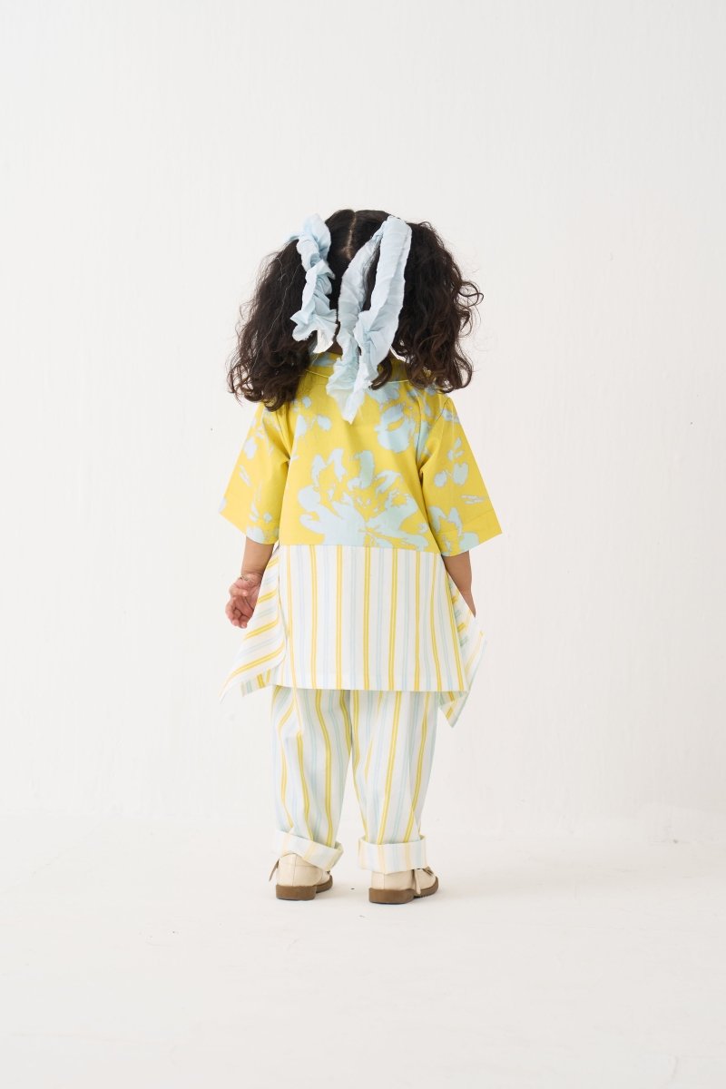 Peter Pan Collar Panelled Shirt Co - ord - Three Clothing