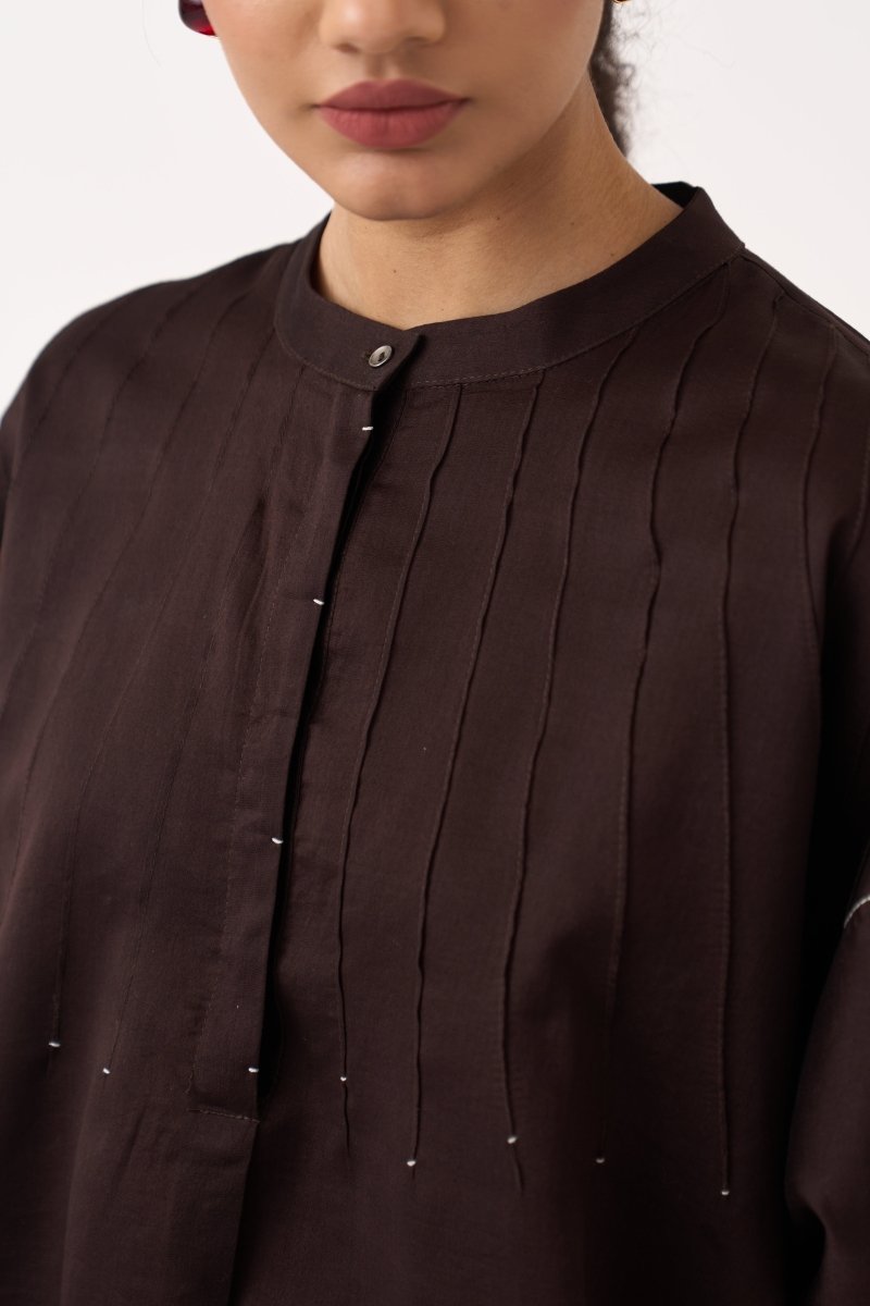 Pintuck Bat Sleeve Top - Three Clothing