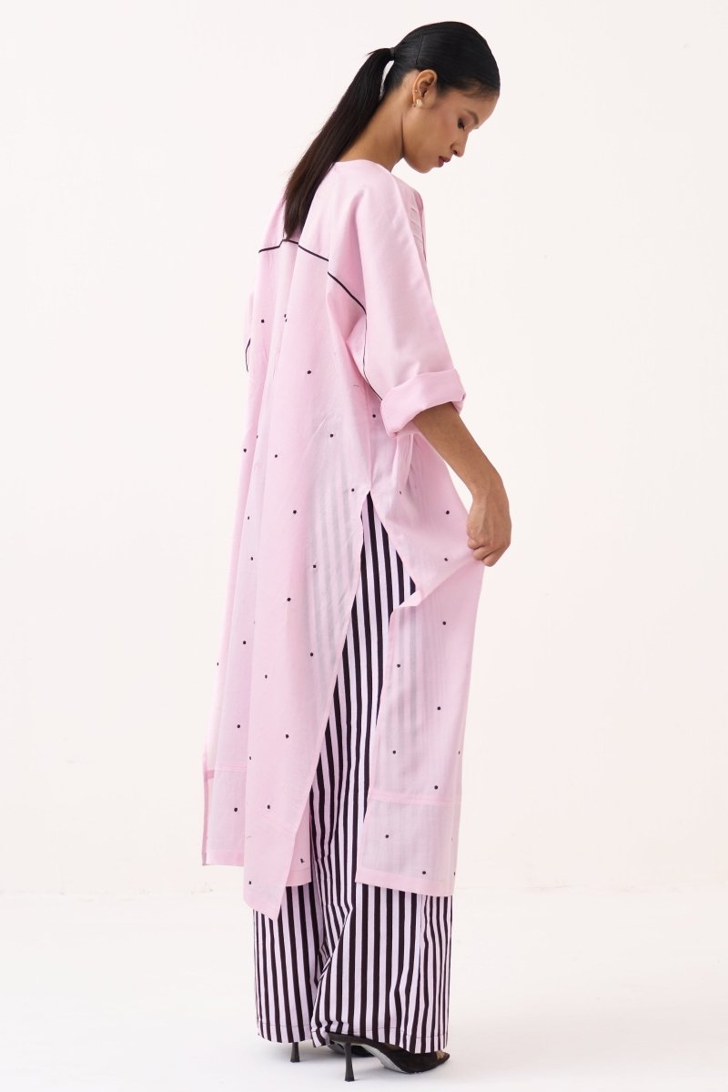 Pintuck Polka Kaftan Co - ord (Set of 2) - Three Clothing