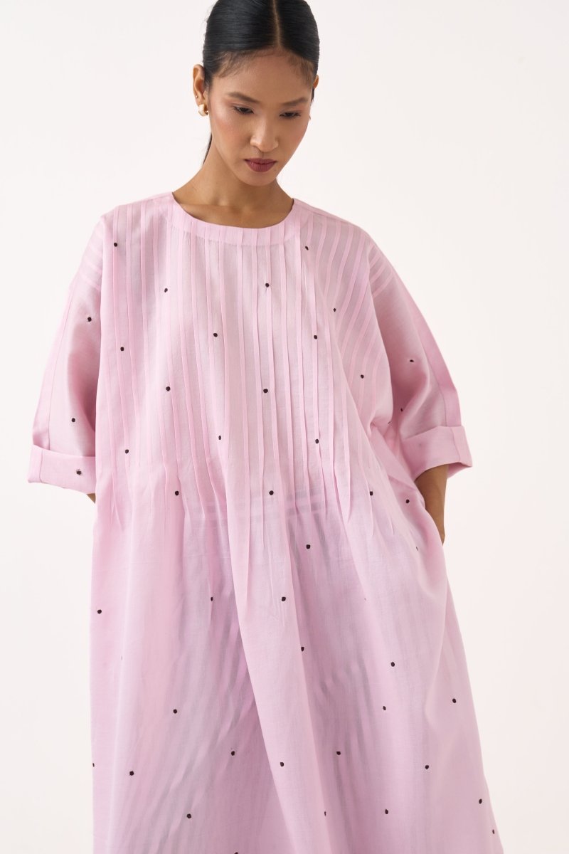 Pintuck Polka Kaftan Co - ord (Set of 2) - Three Clothing