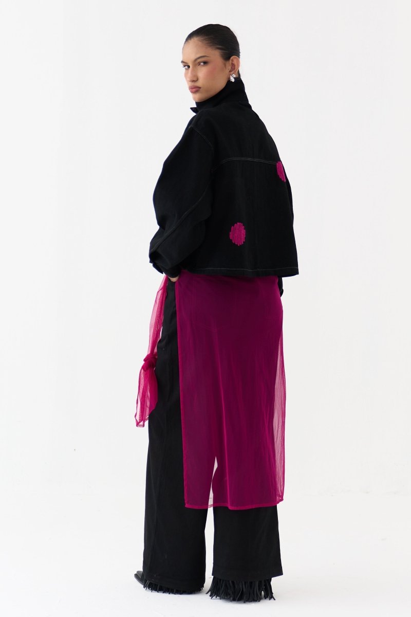 Polka Denim Bomber - Three Clothing