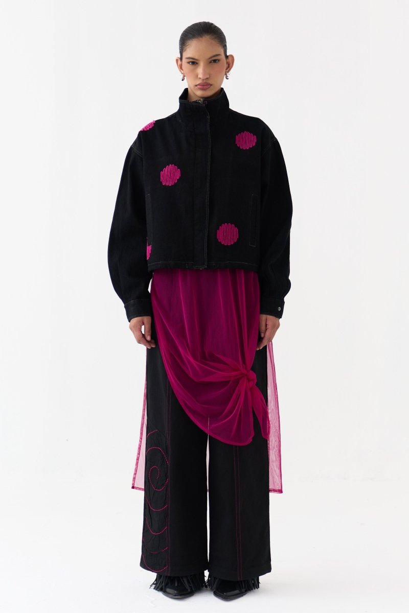 Polka Denim Bomber - Three Clothing