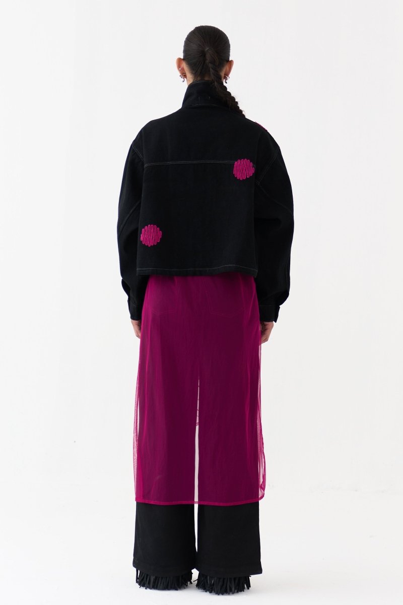Polka Denim Bomber - Three Clothing