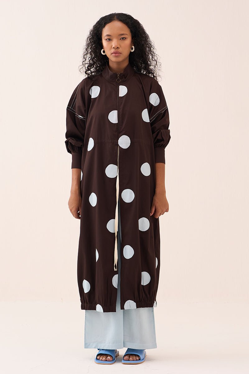 Polka Drawstring Tunic - Three Clothing