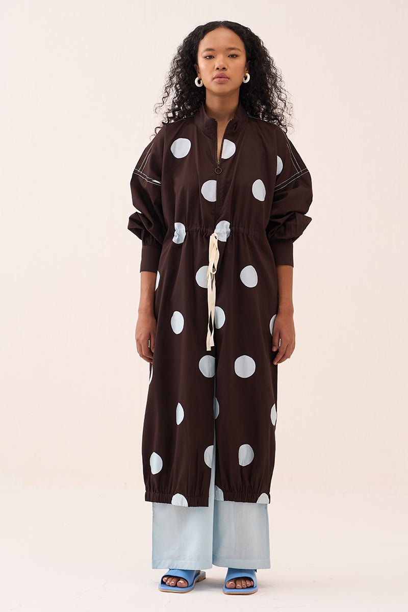 Polka Drawstring Tunic - Three Clothing