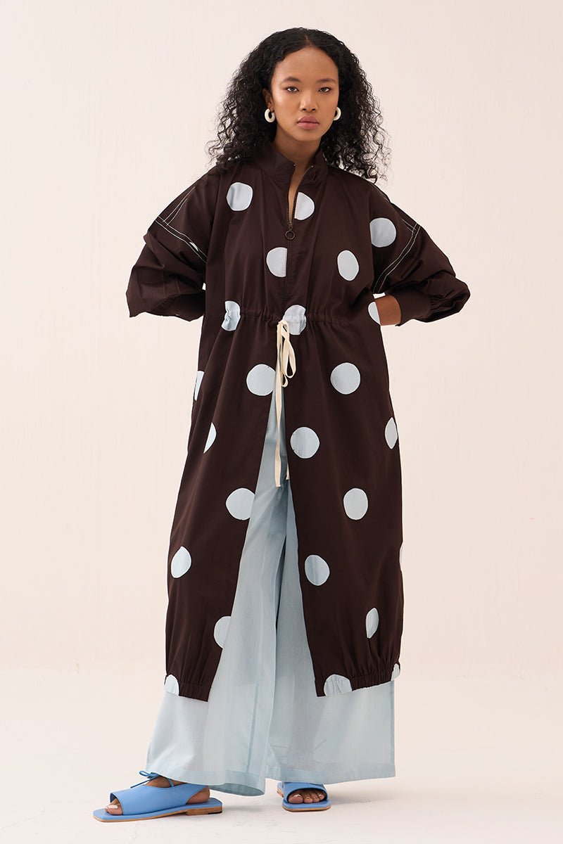 Polka Drawstring Tunic Co - Ord (Set Of 2) - Three Clothing