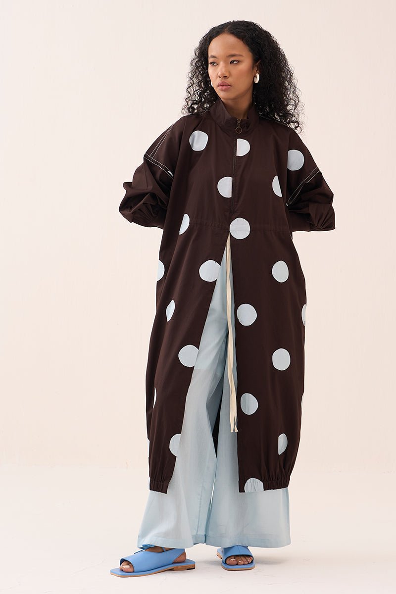 Polka Drawstring Tunic Co - Ord (Set Of 2) - Three Clothing