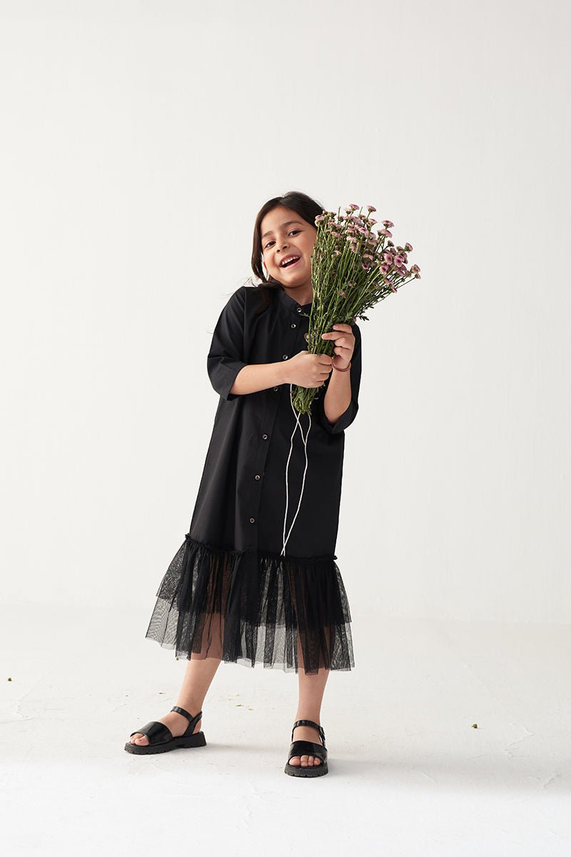 Poppy Applique Frill Dress - Three Clothing