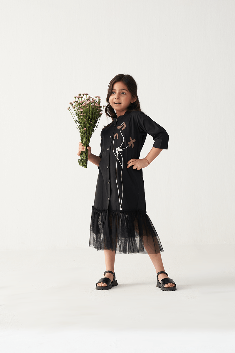 Poppy Applique Frill Dress - Three Clothing