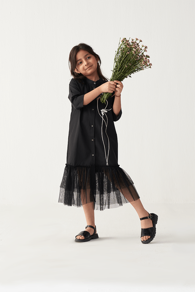 Poppy Applique Frill Dress - Three Clothing