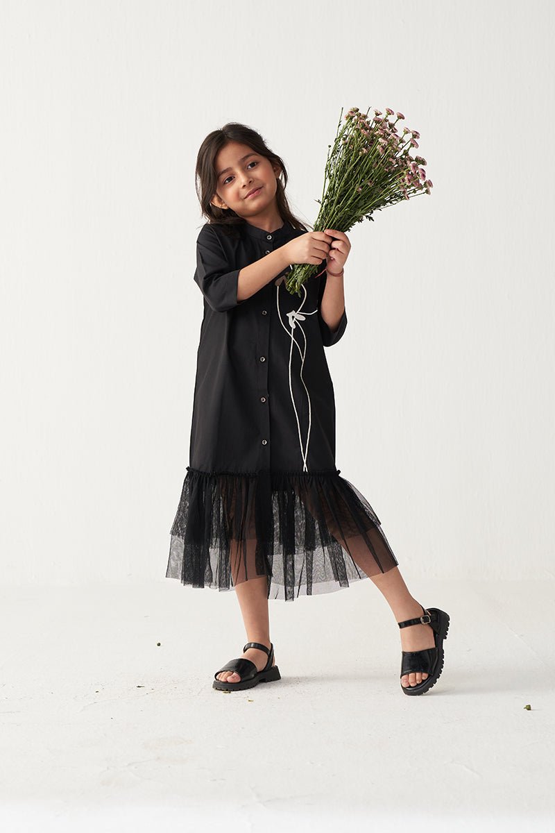 Poppy Applique Frill Dress - Three Clothing