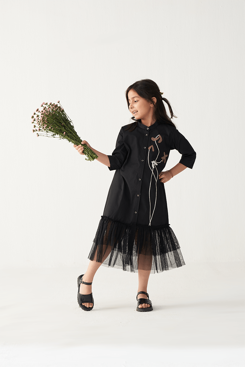 Poppy Applique Frill Dress - Three Clothing