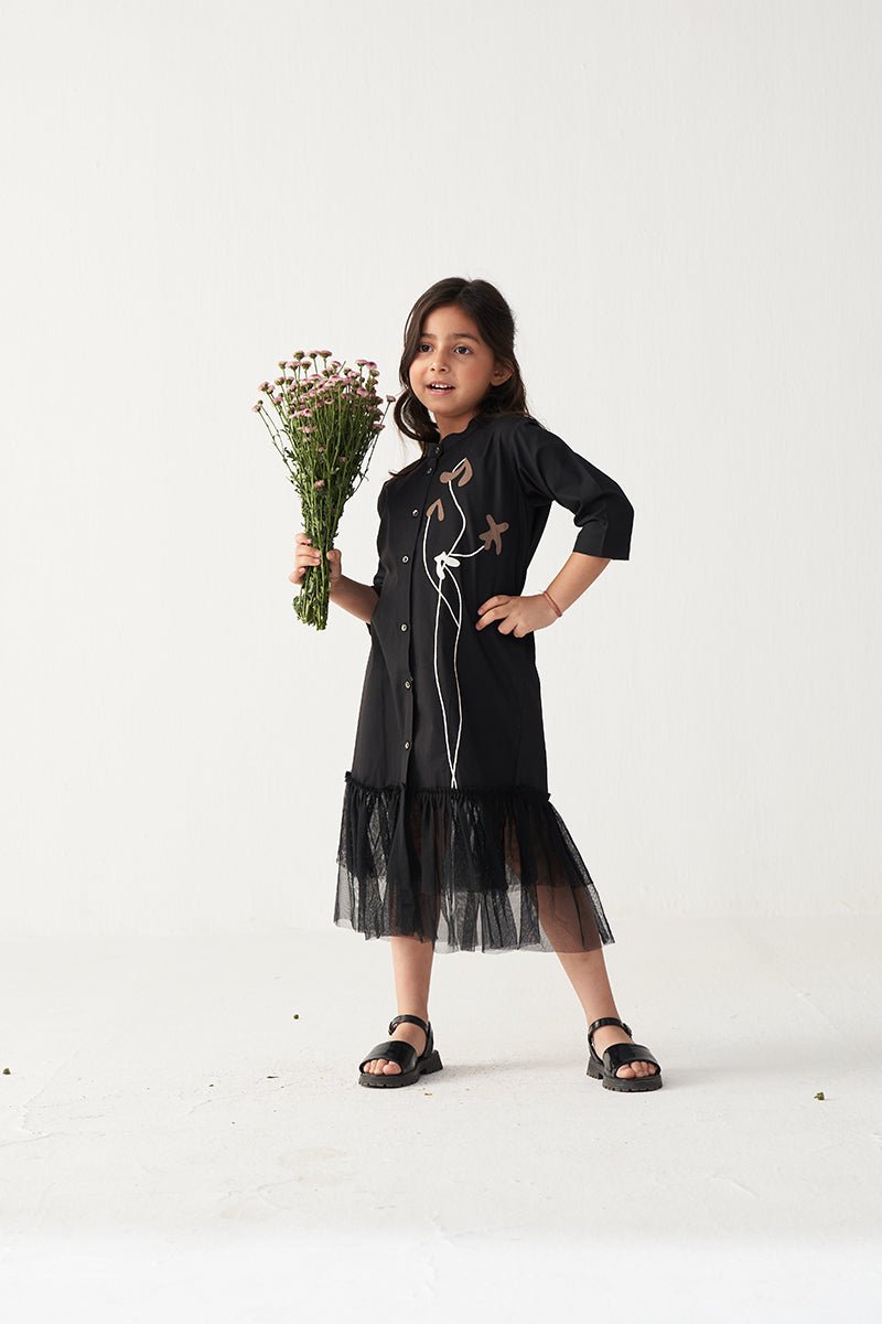 Poppy Applique Frill Dress - Three Clothing