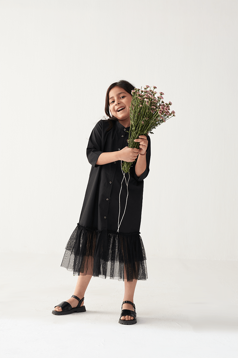 Poppy Applique Frill Dress - Three Clothing