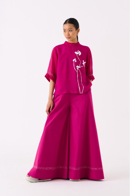 Poppy Top Co ord Fuschia - Three