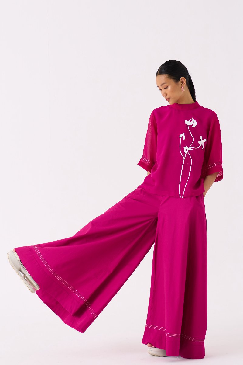 Poppy Top Co ord Fuschia - Three