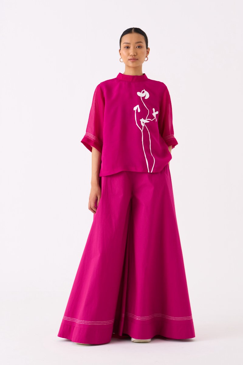 Poppy Top Co ord Fuschia - Three