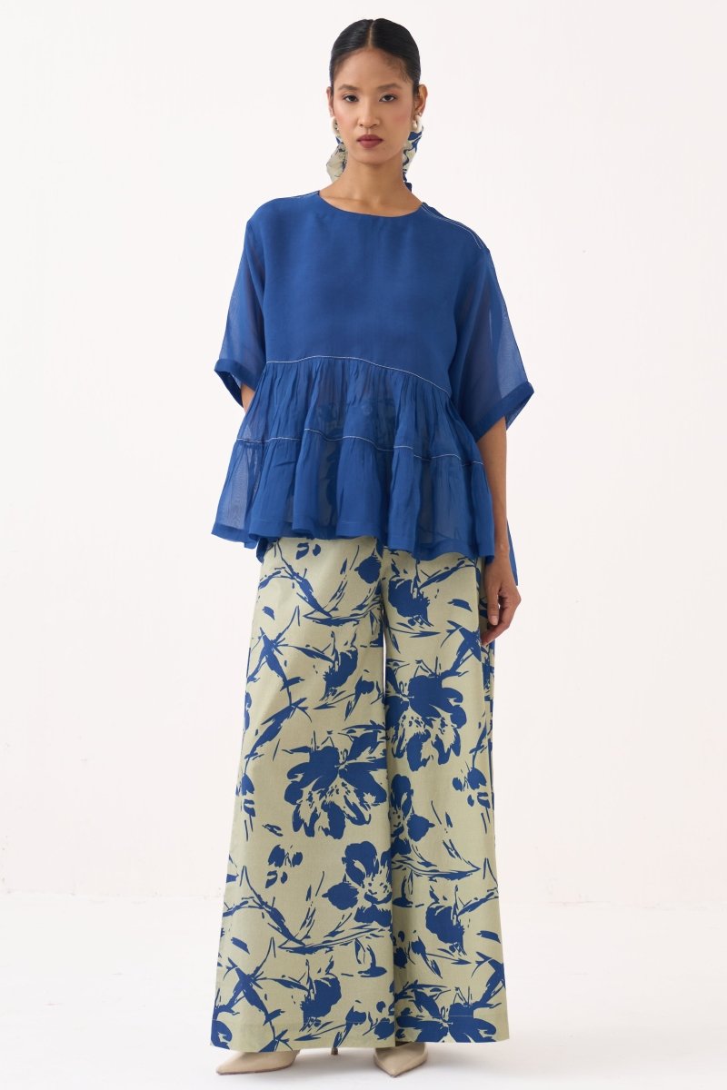 Printed Wide Leg Bottom - Three Clothing