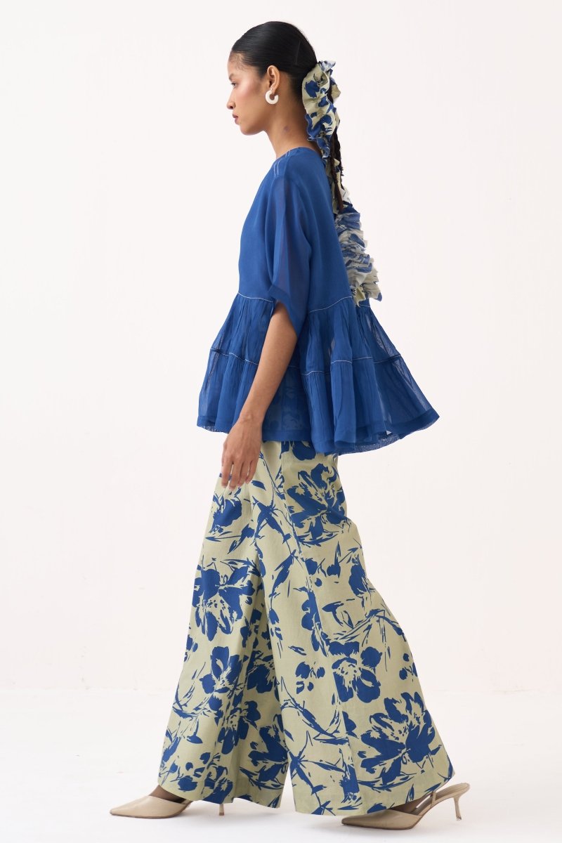 Printed Wide Leg Bottom - Three Clothing