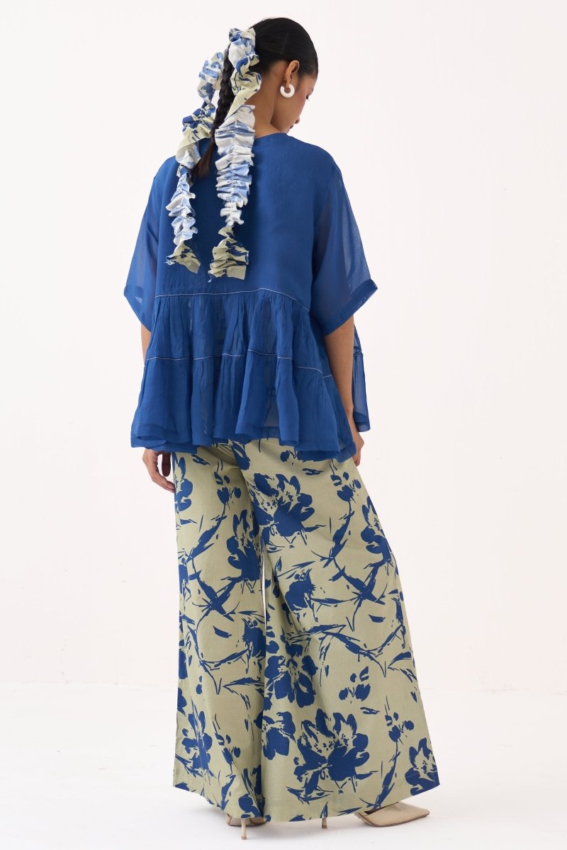 Printed Wide Leg Bottom - Three Clothing