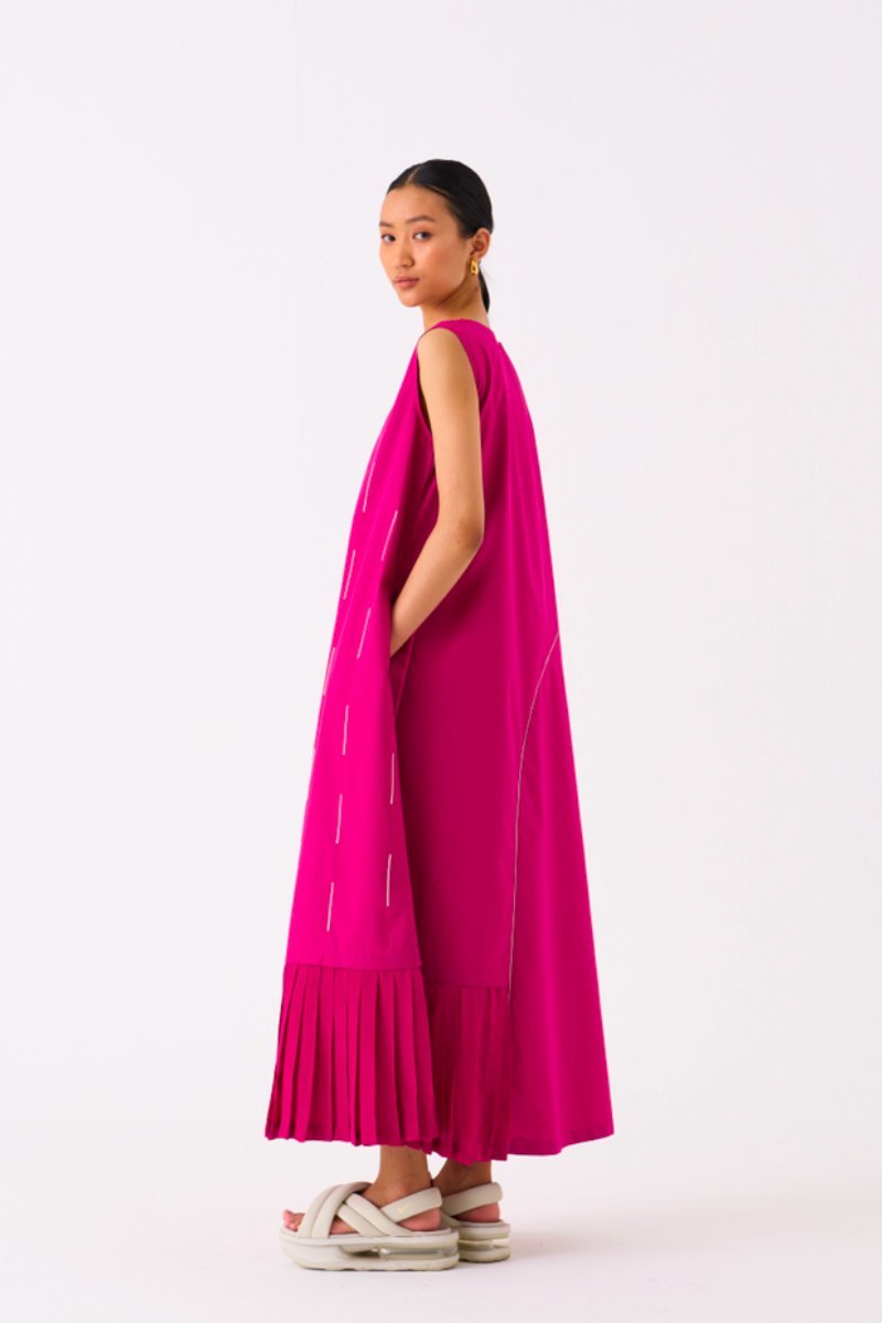 Rain Drop Side U Gather Dress - Three Clothing