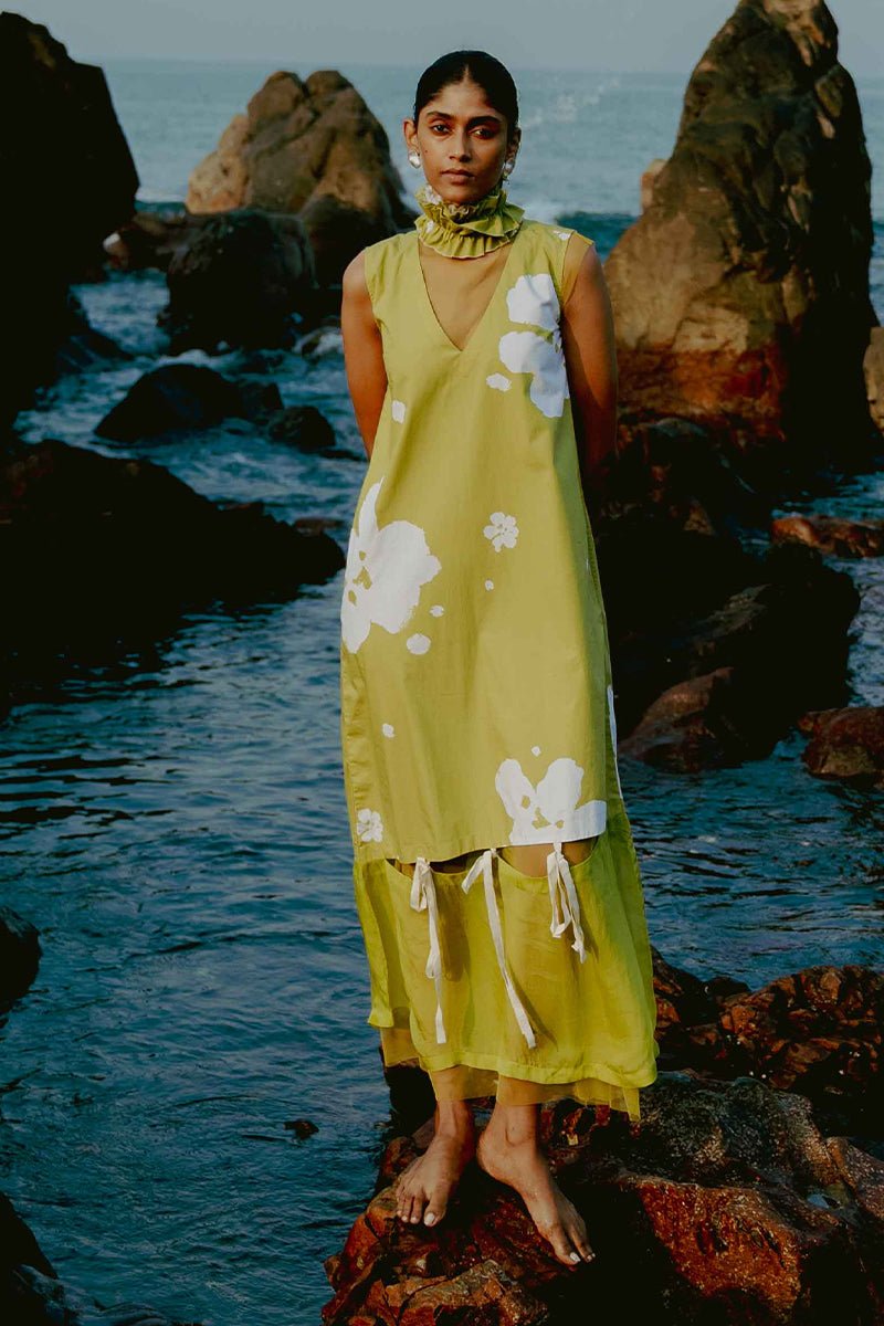 Self - Tie Floral Dress - Three Clothing