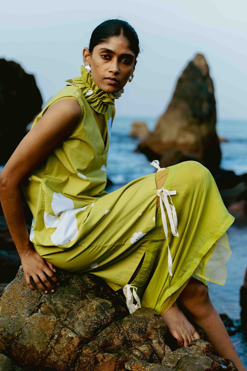 Self - Tie Floral Dress - Three Clothing