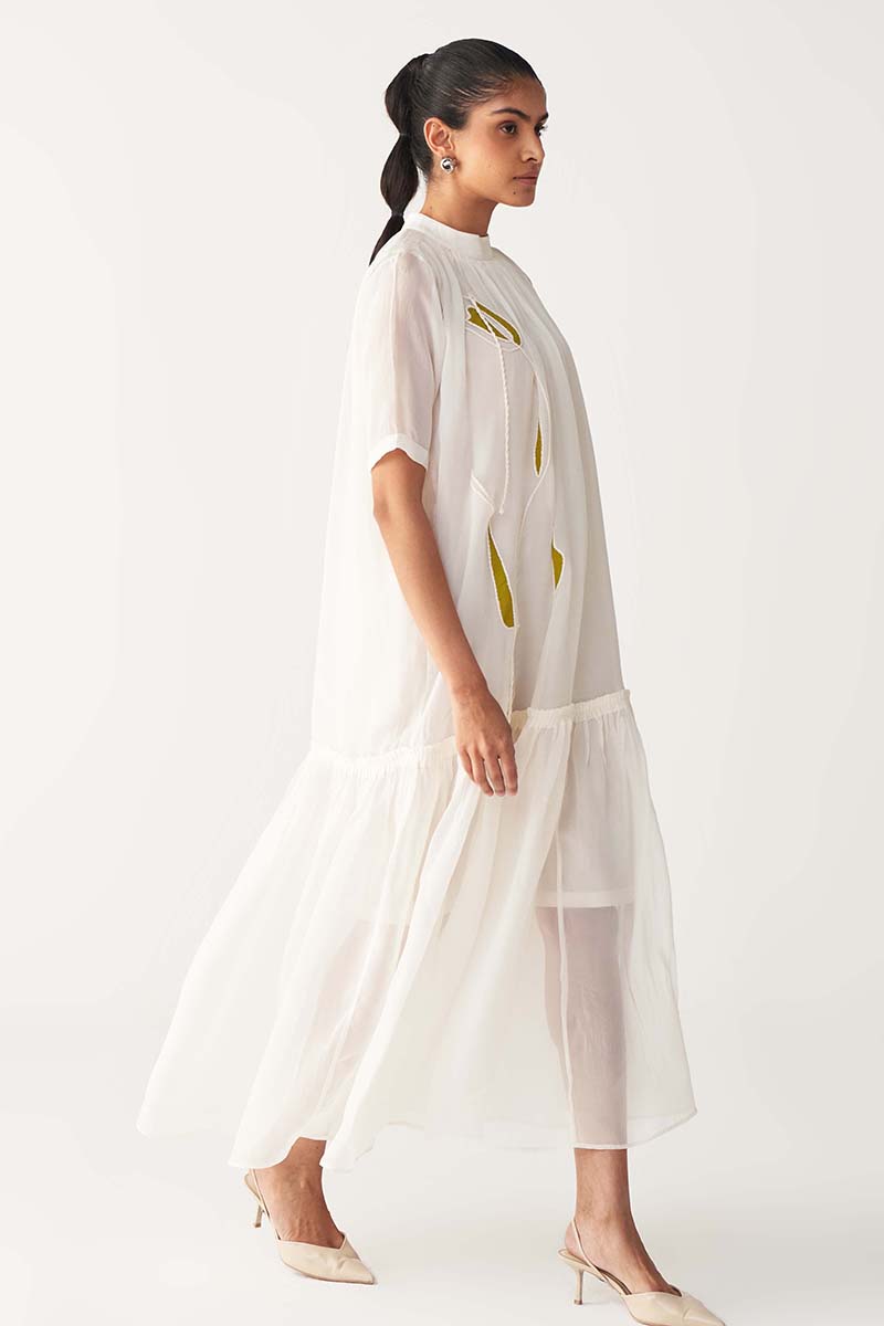Sheer Bottom Frill Dress - Three Clothing