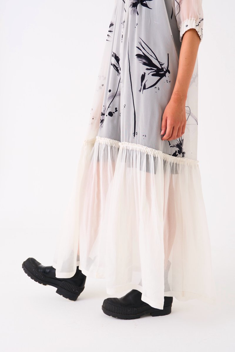 white dress sheer bottom Sheer Bottom Frill Dress White – Three Clothing