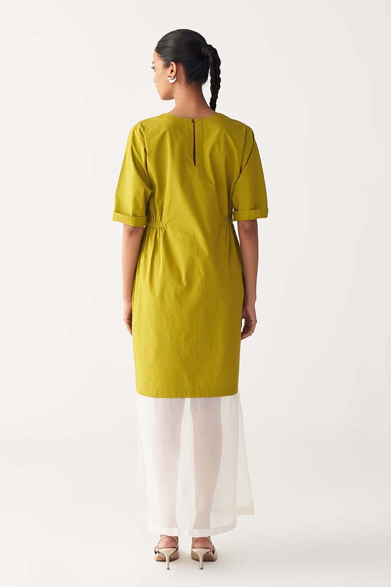Sheer Bottom Panel Dress - Three Clothing