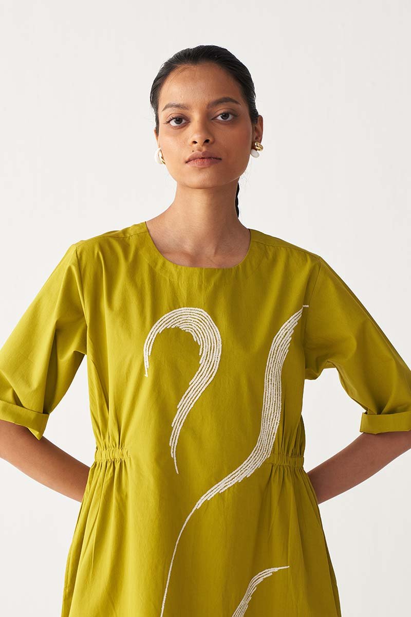 Sheer Bottom Panel Dress - Three Clothing
