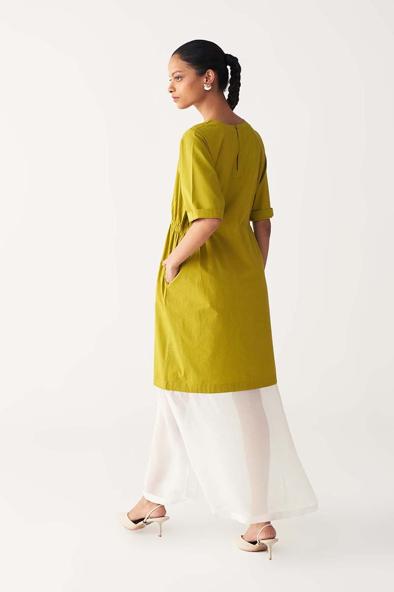 Sheer Bottom Panel Dress - Three Clothing