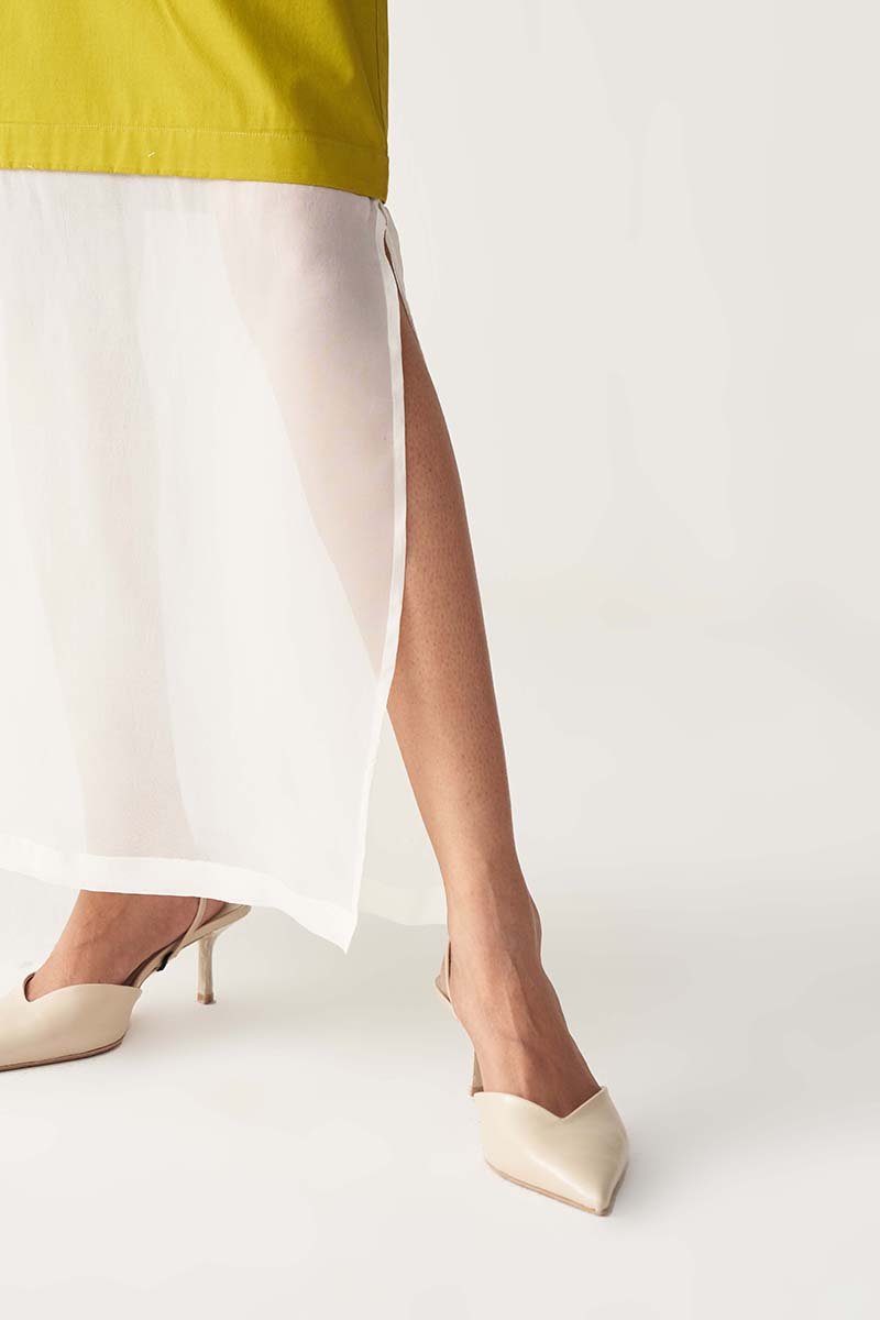 Sheer Bottom Panel Dress - Three Clothing
