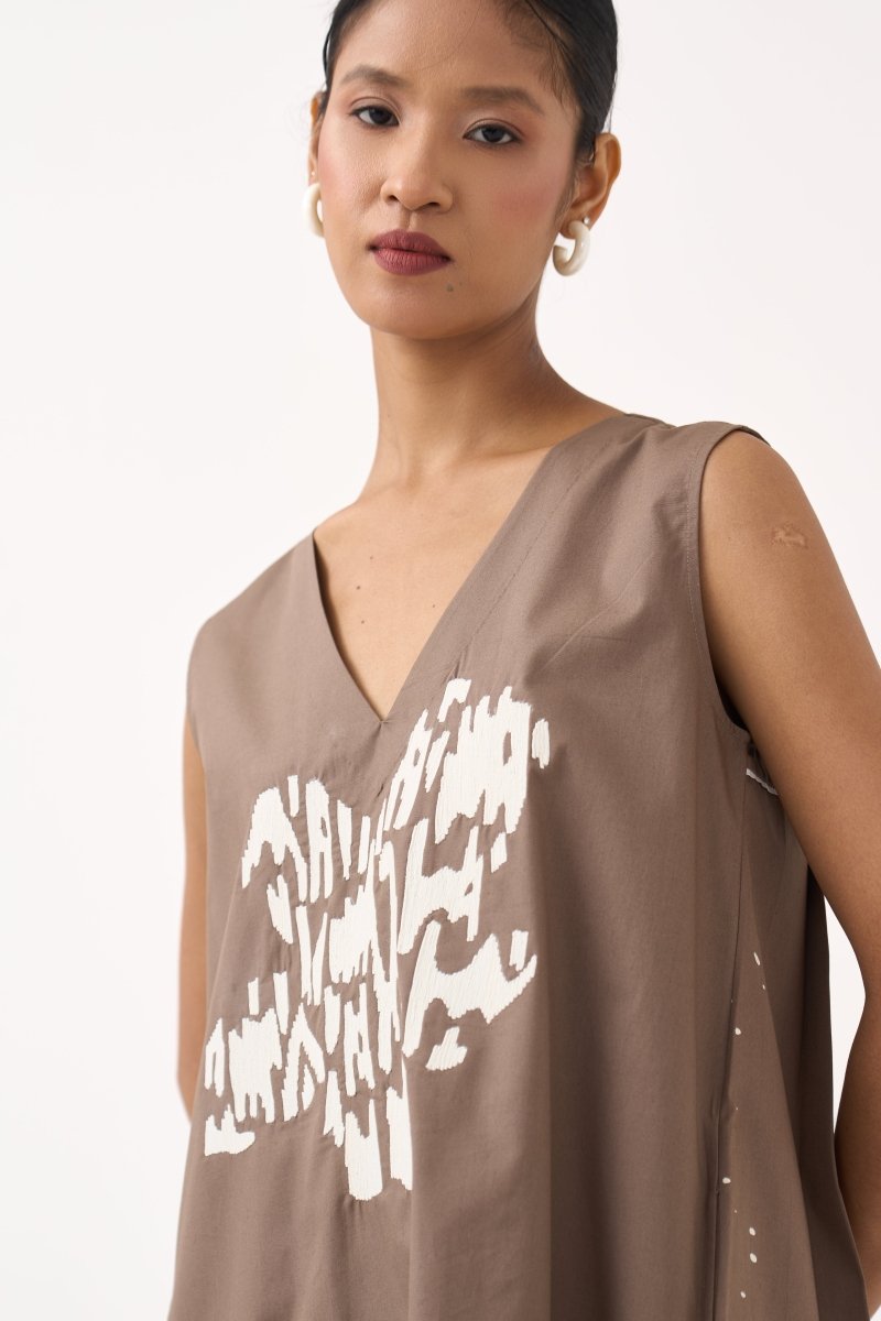 Short Back PLeat Dress - Three Clothing