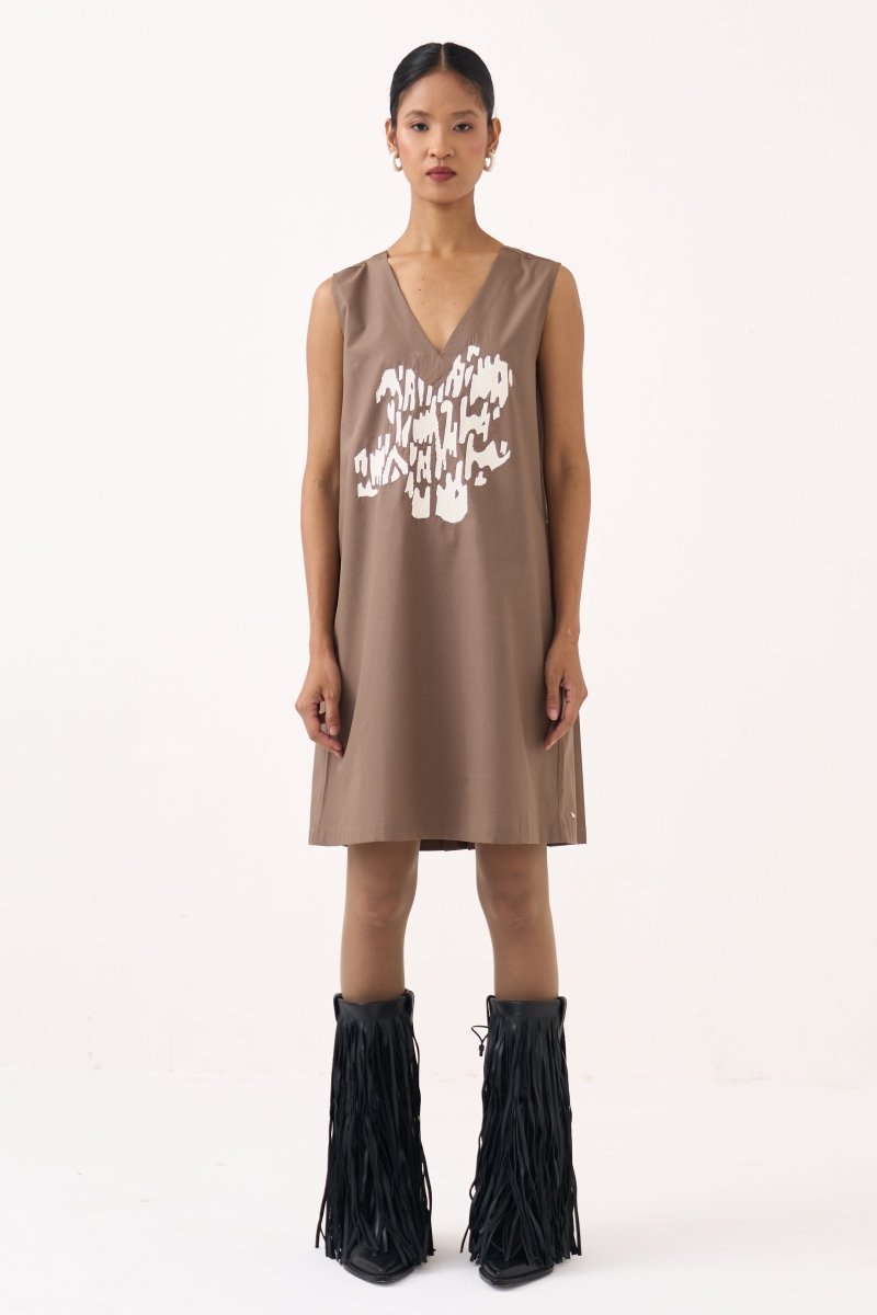 Short Back PLeat Dress - Three Clothing
