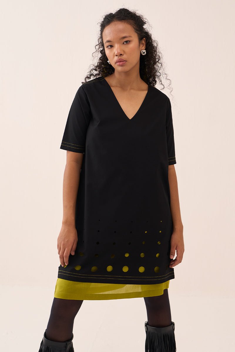 Short Double Layer Dress - Three Clothing