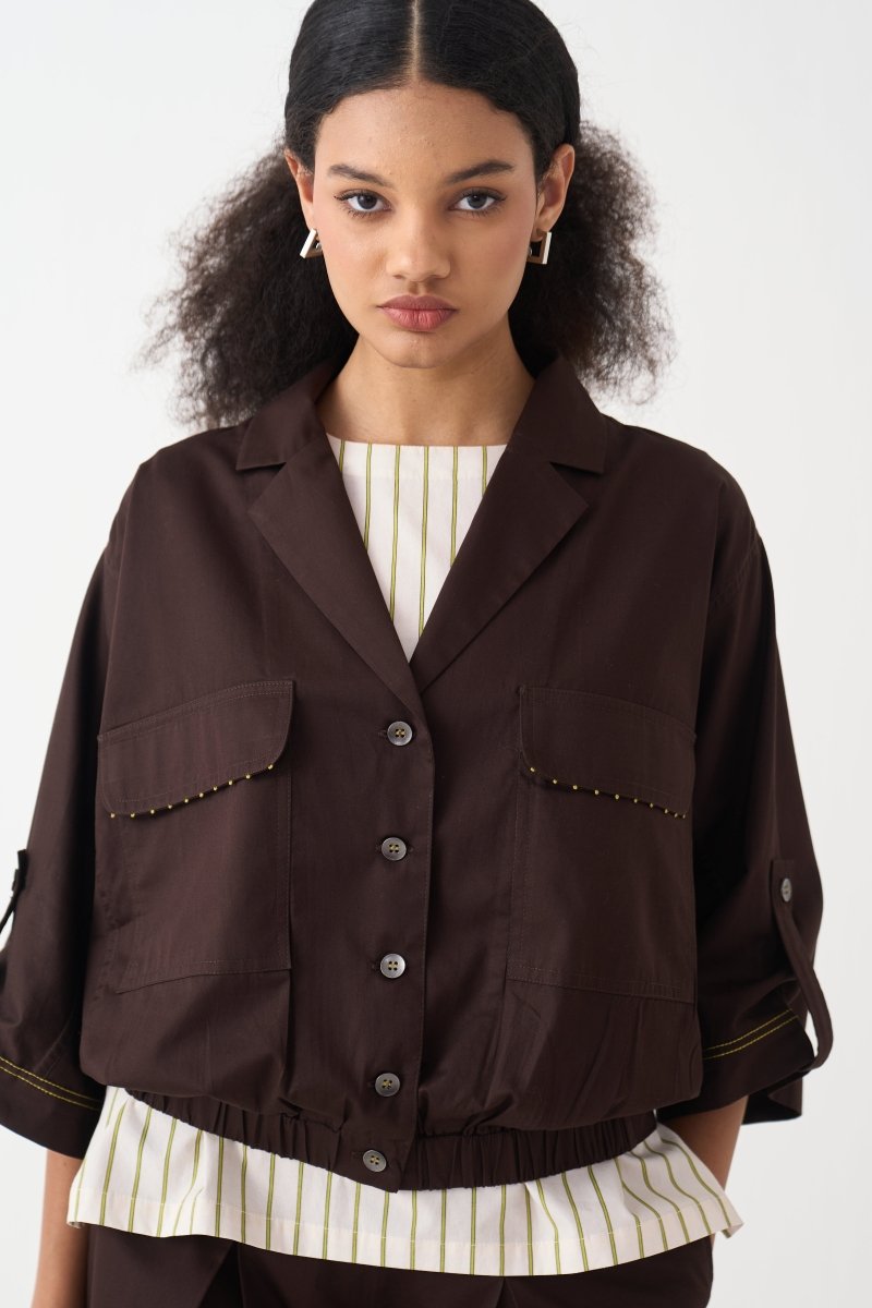 Short Elasticated Jacket - Three Clothing