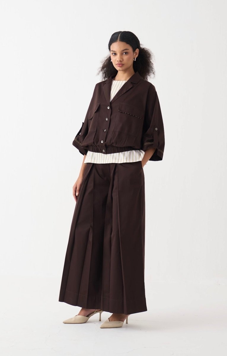 Short Elasticated Jacket Coord (Set of 3) - Three Clothing