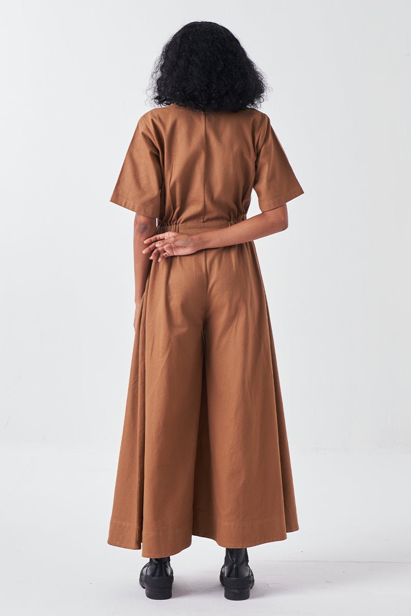 Side Elastic Waist Jumpsuit - Three Clothing