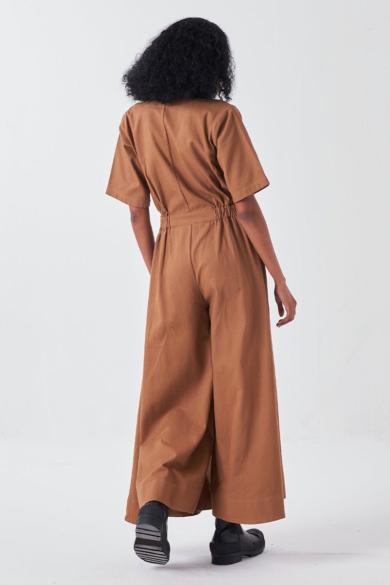 Side Elastic Waist Jumpsuit - Three Clothing