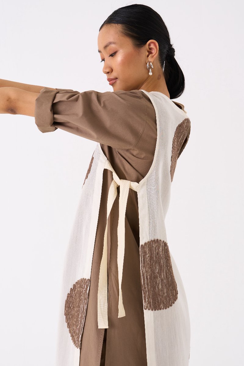 Side Tie Overlay Tunic Ivory - Three