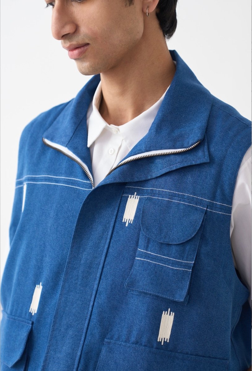 Sleeveless Utility Jacket - Three Clothing