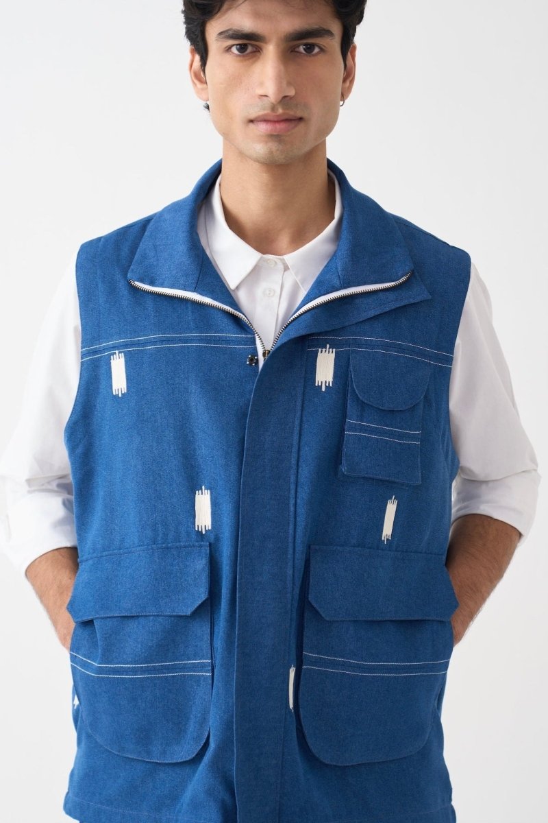 Sleeveless Utility Jacket - Three Clothing
