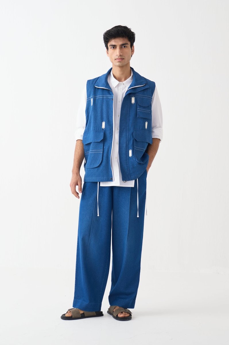 Sleeveless Utility Jacket Co - Ord (Set of 3) - Three Clothing