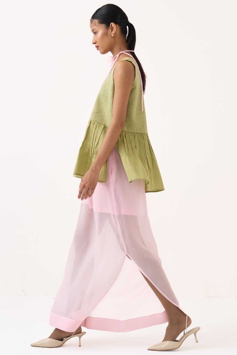 Sleeveless Yoke Gather Top - Three Clothing