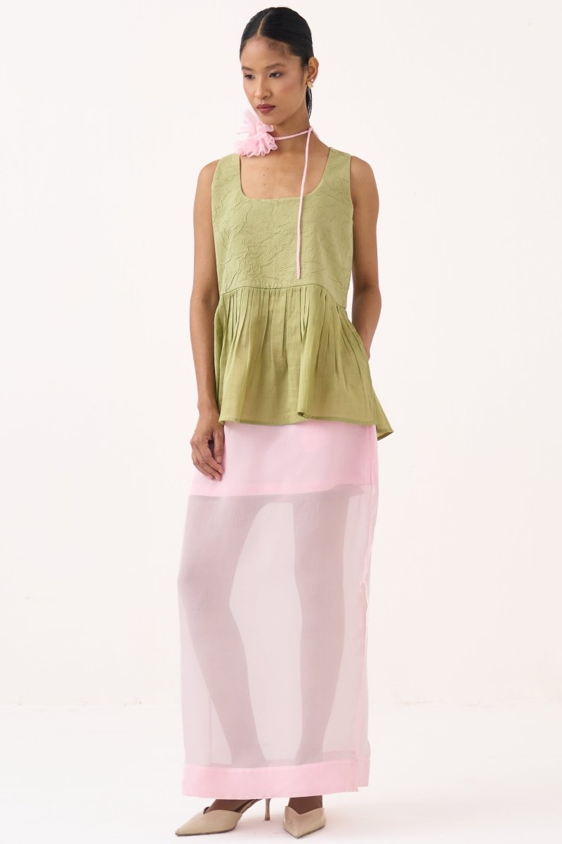 Sleeveless Yoke Gather Top - Three Clothing