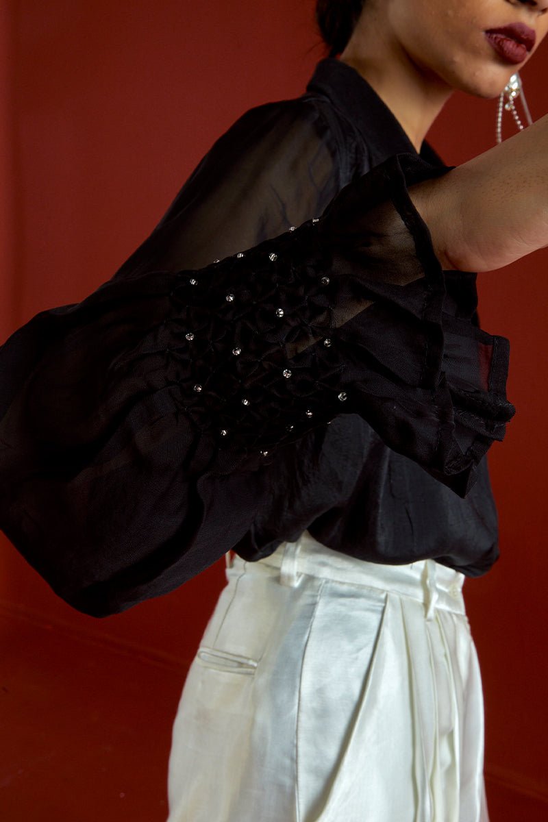 Smocking Detail Shirt Co - Ord - Three Clothing