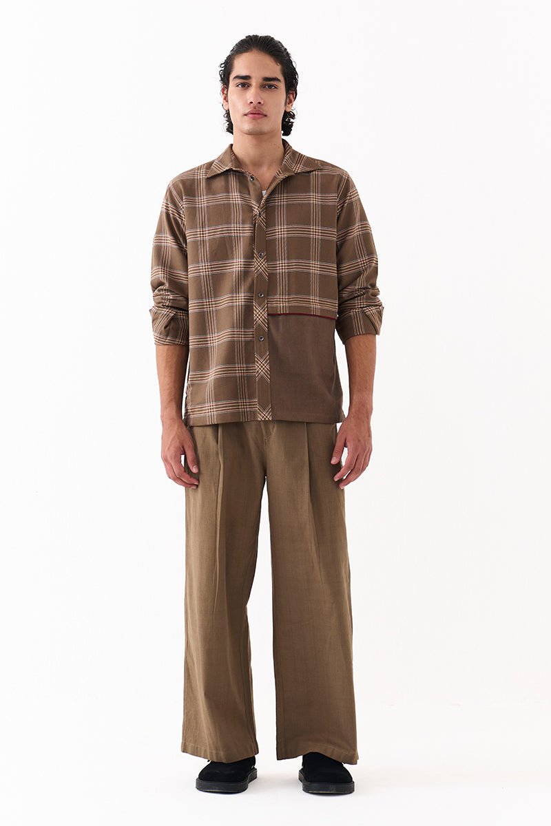 Solid Panel Shirt - Three Clothing