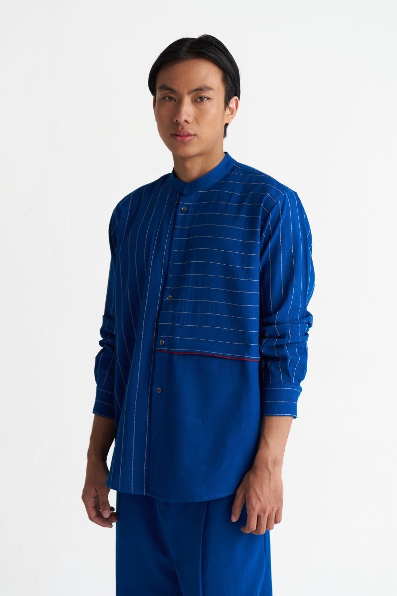 Solid Panel Shirt - Three Clothing